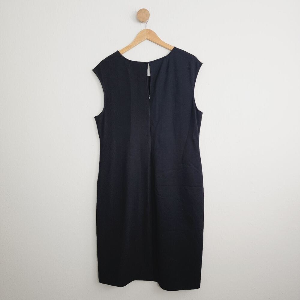 NWT DKNY Black Knit Mesh Sleeveless Sheath Dress Plus Size 16 LBD Professional - Picture 7 of 9
